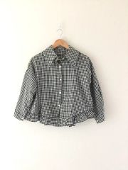 古着☆SEE BY CHLOE ギンガムチェック フリルブラウス ルーマニア製 