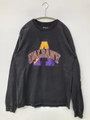 Champion チャンピオン Tシャツ/カットソー M ブラック 前面プリント ブランドロゴ ミドル丈 長袖 クルーネック(丸首)