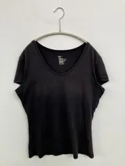GAP ギャップ Tシャツ/カットソー L ブラック 無地 ミドル丈 半袖 Vネック