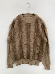 Golden Bear ゴールデンベア ニット/セーター ブラウン ウール・ニット ワンポイント ブランドロゴ その他総柄 ミドル丈 長袖 クルーネック(丸首)
