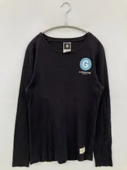 G-STAR RAW ジースターロゥ Tシャツ/カットソー M ブラック 前面プリント バックプリント ブランドロゴ 長袖 クルーネック(丸首)