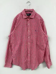 Polo by Ralph Lauren ポロバイラルフローレン シャツ/ブラウス M レッド チェック柄 ワンポイント ブランドロゴ ミドル丈 長袖 ボタンダウン