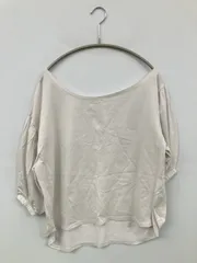 SPIRALGIRL スパイラルガール Tシャツ/カットソー F ホワイト 無地 ミドル丈 半端袖 ボートネック