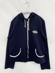 パーカー ネイビー 無地 ジップアップ 長袖