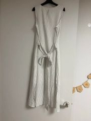 Calvin Klein オールインワン ストライプ Vネック ノースリーブ 