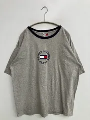 TOMMY JEANS トミージーンズ Tシャツ/カットソー L/G/G グレー 無地 ワンポイント ブランドロゴ ミドル丈 半袖 クルーネック(丸首)