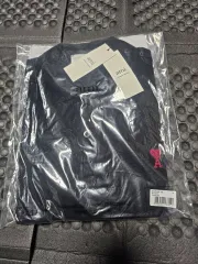 アミ スモール ハート ブラック ポロ Tシャツ M
