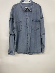 ZARA×MAISON SPECIAL クロップド丈 デニムシャツダメージ加工 - メルカリ
