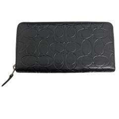 COACH コーチ F60735 長財布 エンボス レザー ブラック - メルカリ