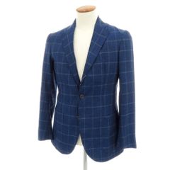 H*o様 ISAIA イザイア チェック柄ウールテーラードジャケット ネイビー H*o様 ISAIA イザイア チェック柄ウールテーラードジャケット ネイビー