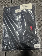 アミ スモール ハート ブラック 半袖 ポロTシャツ XL