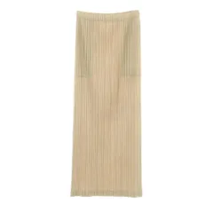 【中古】プリーツプリーズ PLEATS PLEASE 2025年秋冬 プリーツ マキシ丈スカート ダークベージュ【サイズ表記なし（L位）】【レディース】のサムネイル