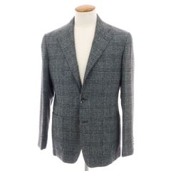 【中古】サルトリオ Sartorio シルクウール チェック 3B テーラードジャケット グレーxブラック【サイズ48】【メンズ】 中古】サルトリオ Sartorio シルクウール チェック 3B テーラード