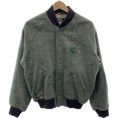 【中古】　POLO by RALPH LAUREN　ウールジャケット　ブルゾン　バイカラー　無地　ワンポイント　刺しゅう　古着　/0157