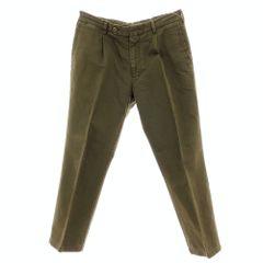 ブルネロクチネリ タック チノパン ストレッチ ブラウン イタリア XXL
