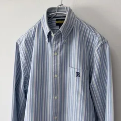 Rugby Ralph Lauren マルチカラーストライプ オックスフォード ボタンダウンシャツ ブルー×ピンク×グリーン サイズM / ラグビー ラルフローレンのサムネイル