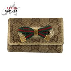 美品 GUCCI グッチ ベッコウ柄 ブラウン ゴールド金具 プラスチック
