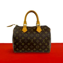 極 美品 LOUIS VUITTON ルイヴィトン スピーディー 25 モノグラム ロゴ 柄 レザー 本革 ハンドバッグ ミニ ボストンバッグ ブラウン 232-2のサムネイル