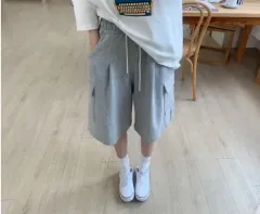 バミューダ カーゴ ピンタック ワイド トレーナー ハーフパンツ (新品)