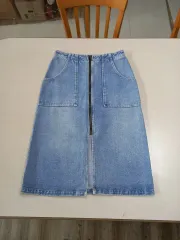 28 asos Turkey デニム ミディ丈スカート ライトブルー 28-927のサムネイル