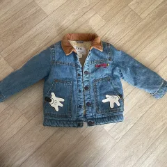ザラ キッズ ディズニー ミッキーマウス シープスキン裏地 デニム ジャケット 12-18ヶ月