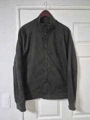 バナナリパブリック スウェード ボタンアップ ブルゾン ジャケット ラージ