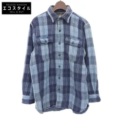RRL ダブルアールエル コットン インディゴ チェック柄 コットン 長袖シャツ トップス メンズ ブルー系 M M