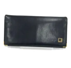 【dunhill】ダンヒル オックスフォード長財布 長財布 オックスフォードモチーフ レザー メンズ スペイン製 ブラック 黒色 ゴールド金具 ロゴ入り 二つ折りロングウォレット シンプル