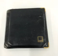 【dunhill】ダンヒル オックスフォード二つ折り財布 二つ折り財布 オックスフォードモチーフ レザー スペイン製 メンズ ブラック 黒色 ゴールド金具 ロゴ入り シンプル カジュアル