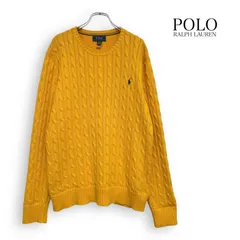 R2689/ POLO RALPH LAUREN ポロ ラルフローレン ケーブル コットン ニット セーター イエロー sizeXL