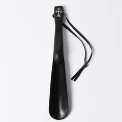 極美品 CHROME HEARTS クロムハーツ SHOE HORN シューホーン 靴ベラ CHクロス クロスボール エボニーウッド シルバー925 中古 4a001346のサムネイル