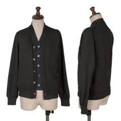 コムコム コムデギャルソンCOMME des GARCONS フロントレイヤードポリカーディガン 黒紺Sのサムネイル