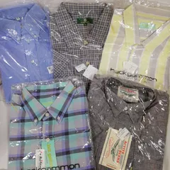 未使用  メンズ ファッション 長袖・半袖カッターシャツ  おしゃれシャツ  サイズ いろいろ  5.点まとめ売り タグ付  長期保管品 W482.