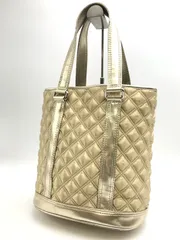 MARC JACOBS　マークジェイコブス　トートバッグ　ナイロン　キルティング　ゴールド系　1840