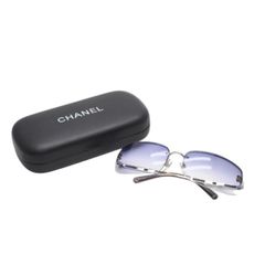 CHANEL シャネル メタルフレームサングラス シルバーフレーム ブルー