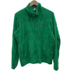 【中古】　Patagonia　フリース　ジャケット　ハイネック　フルジップ　無地　サイドポケット　USA製　アウトドア　古着　/1152