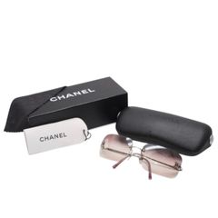 CHANEL シャネル メタルフレームサングラス シルバーフレーム ブルー