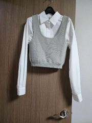 極美品】BUBBLES アーガイルニットベスト ドッキングシャツ - メルカリ