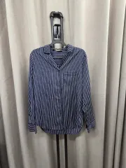 GUESS ネイビー ストライプ 長袖 シャツのサムネイル