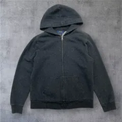 ポロラルフローレン チャコール ポニー刺繍 フードジップアップ L(14-16)