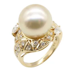 ジュエリー JEWELRY リング・指輪 パールリング ﾊﾟｰﾙ/ﾀﾞｲﾔ 8.9g #11.5 K18（イエローゴールド） ダイヤモンド パールリング レディース Used A