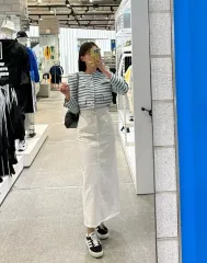 白ロングデニムスカート