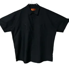 CHM RED KAP 半袖ワークシャツ ブラック 無地 ポリコットン XXL ビッグサイズ 企業系 ワークウェア メンズ レディース ユニセックス 古着