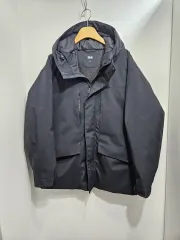 ユニクロ(UNIQLO) ハイブリッド ブラック フーデッド パーカ XL