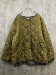 Samansa Mos2 サマンサモスモス 無地 長袖 ノーカラー キルティング ジャケット sizeF/カーキ ■◇ レディース