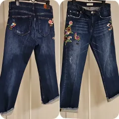ZAR(S M)刺繍デニムパンツ