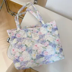 フラワーキルティングトートバッグ