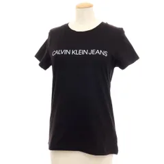 【中古】【未使用】カルバンクラインジーンズ Calvin klein Jeans コットン クルーネック 半袖Ｔシャツ ブラック【サイズM】【レディース】