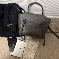 CÉLINE ベルトバッグ グレー 箱など揃ってます - メルカリ