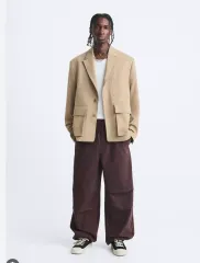 (新品) ZARA ザラ ポケット ブレーザー ベージュ (M)